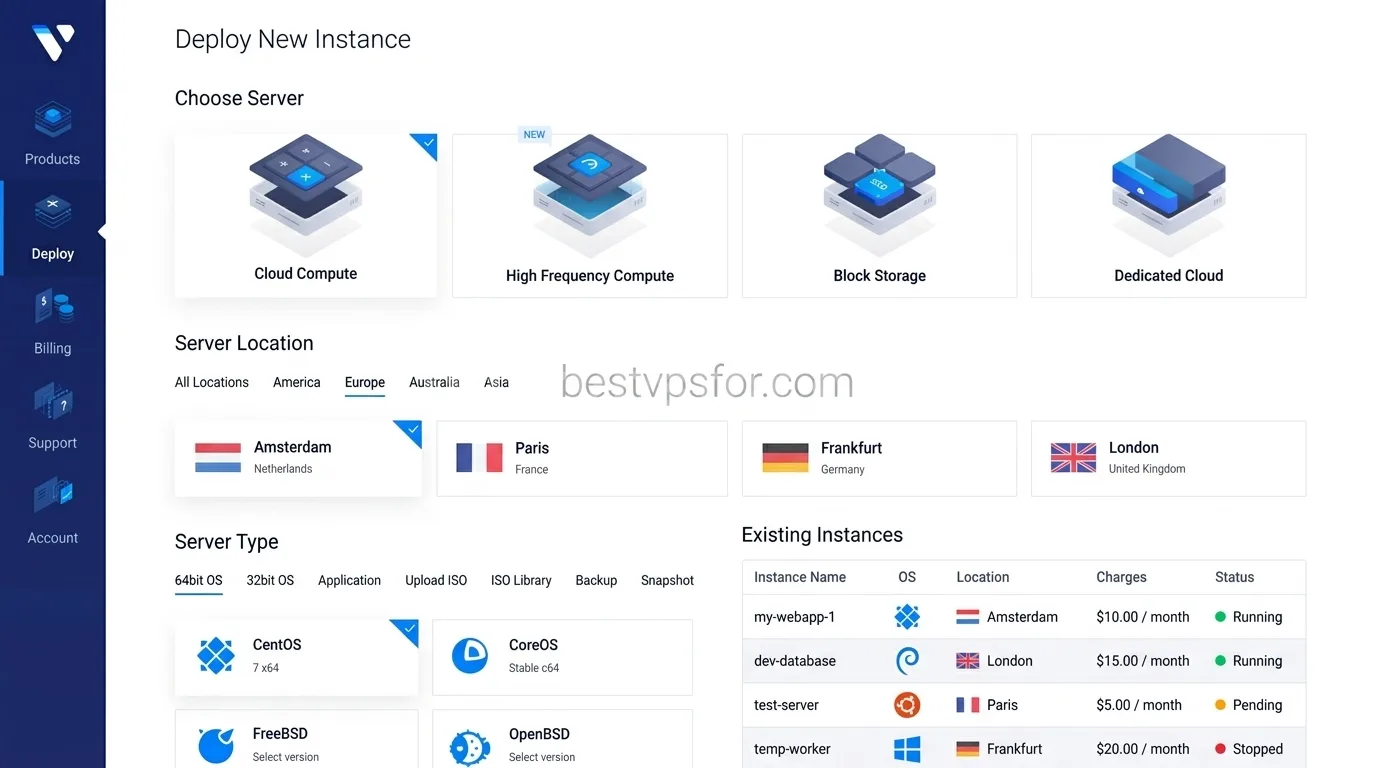 Vultr Cloud Compute - VPS Server Management Dashboard 2026